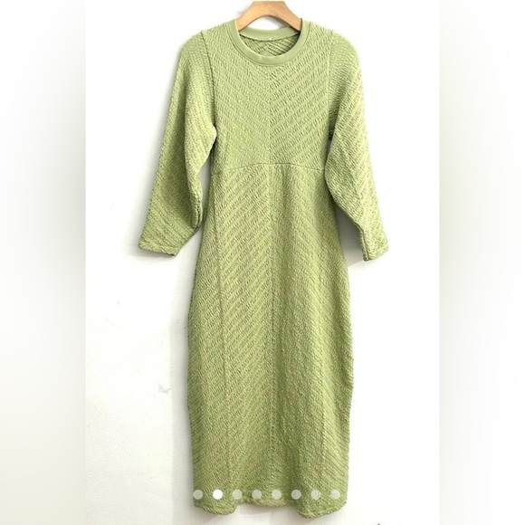 NWOT Free People MIDI Green Sweater Dress - Picture 2 of 11